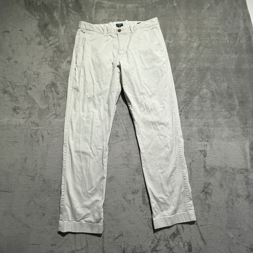 J.Crew Chino Pants Mens 33x30 Stone Flex Straight Fit H3186